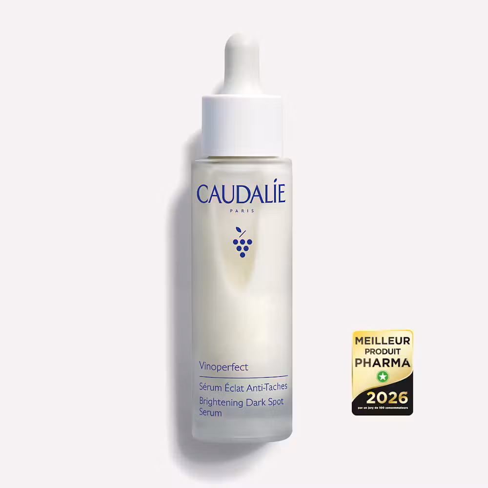 Sérum Éclat Anti-Taches à la Viniférine, alternative à la Vitamine C 50ml Caudalie packshot grand format économique. Prix du Meilleur Produit Pharma 2026.